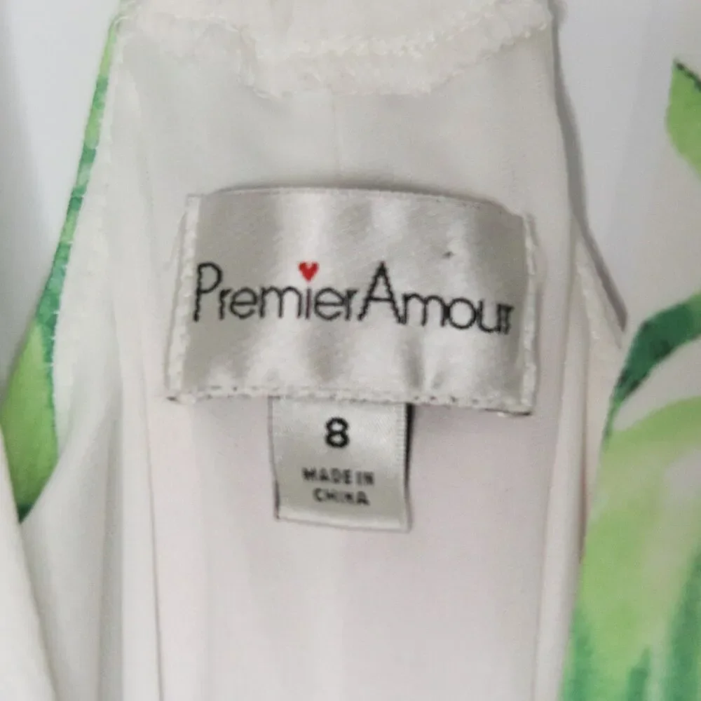 Premier Amour Womens Halter‎ Dress Size 8 White Wedding Floral Vacation Event